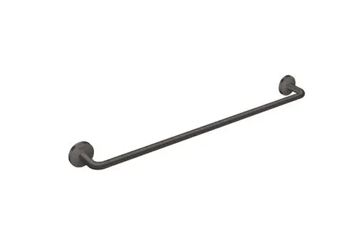 Wandmontierter Handtuchhalter aus gebürstetem Metall in Schwarz von AXOR. Die Konstruktion zeigt eine einfache, gerade Linie mit runden Wandhalterungen.